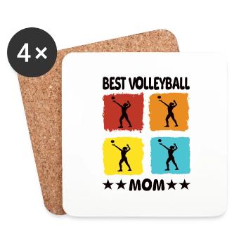 Meilleure maman de volleyball - Dessous de verre (lot de 4) - blanc - Devant