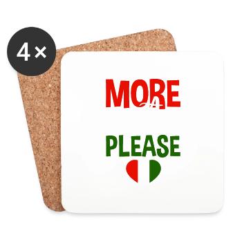 More Pasta Please 4 - Coasters (set of 4) - white - Front