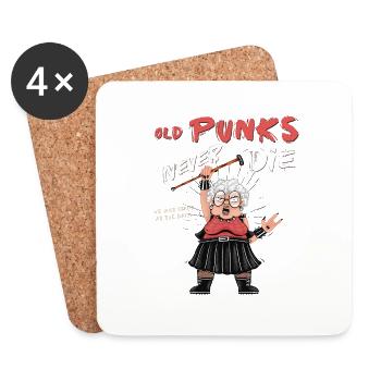 Les vieux punks ne meurent jamais - Cette grand-mère est géniale et - Dessous de verre (lot de 4) - blanc - Devant