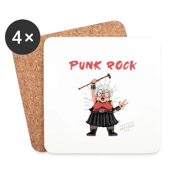 Les vieux punks ne meurent jamais - Le meilleur punk rock du monde - Dessous de verre (lot de 4) - blanc - Devant