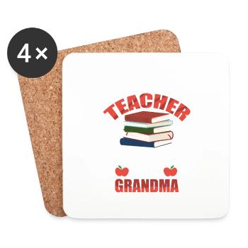 Loving Retired Teacher Full Time Grandma Mother's - Untersetzer (4er-Set) - Weiß - Vorne