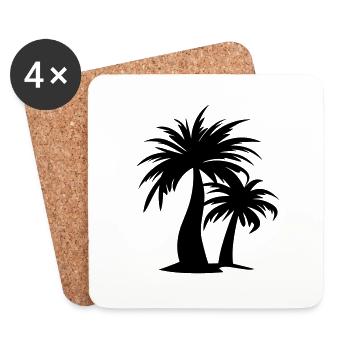 palm tree - Coasters (set of 4) - white - Front
