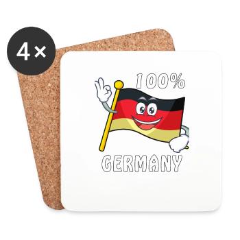 GERMANY 100% FLAG - Coasters (set of 4) - white - Front
