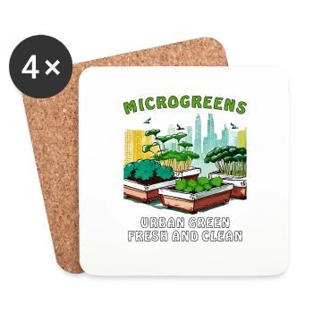 MICROGREENS URBAN GREEN FRESH AND CLEAN - Coasters (set of 4) - white - Front