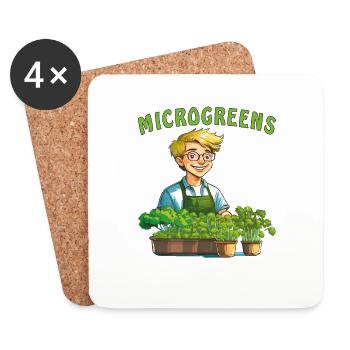 PLANTES DE MICRO-POUSSES - Dessous de verre (lot de 4) - blanc - Devant