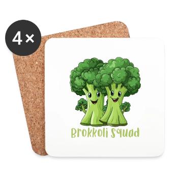 Escouade Brocoli - Dessous de verre (lot de 4) - blanc - Devant