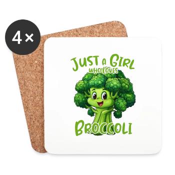 Just A Girl Who Loves Broccoli - Untersetzer (4er-Set) - Weiß - Vorne