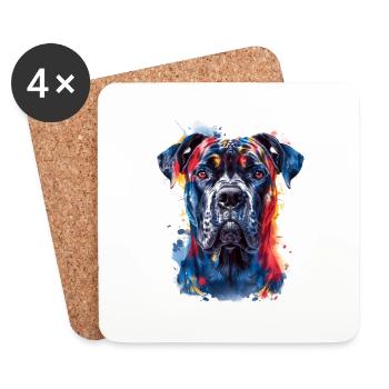 Colorful Cane Corso - Coasters (set of 4) - white - Front