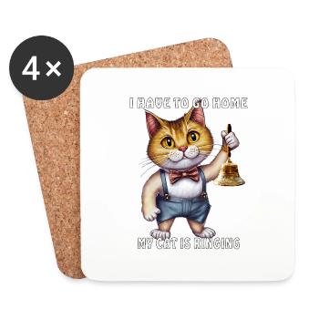 MY CAT IS RINGING - Coasters (set of 4) - white - Front