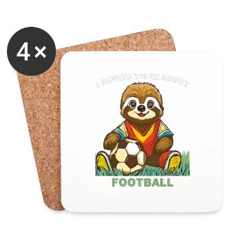 PARESSEUX JE PENSE TOUJOURS AU FOOTBALL - Dessous de verre (lot de 4) - blanc - Devant