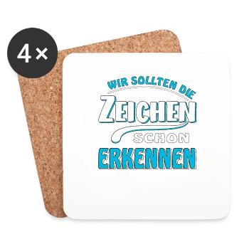 ZEICHEN ERKENNEN - Untersetzer (4er-Set) - Weiß - Vorne