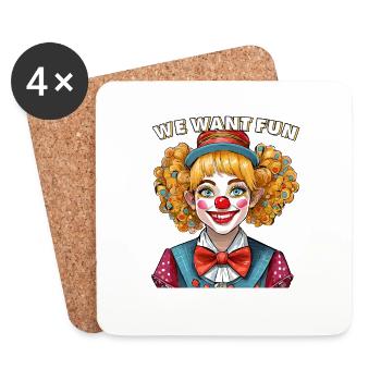 CLOWN ON VEUT S’AMUSER - Dessous de verre (lot de 4) - blanc - Devant