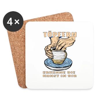 TÖPFERN ERKENNE DIE KUNST IN DIR - Untersetzer (4er-Set) - Weiß - Vorne