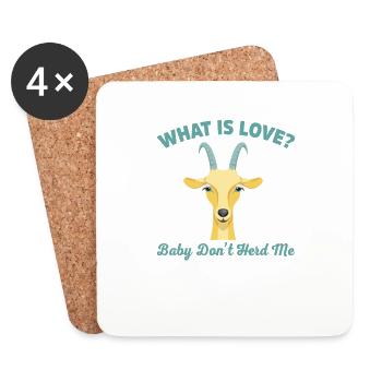 Was ist Love Baby Don't Herd Me Funny Deer Group - Untersetzer (4er-Set) - Weiß - Vorne