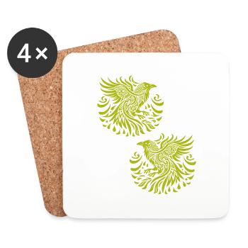 Crow Raven Birds Occult Crows Raven Raven - Coasters (set of 4) - white - Front