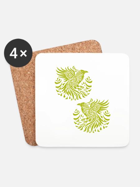 Krähe Raben Vögel okkult Krähen Rabe - Untersetzer (4er-Set) - Weiß