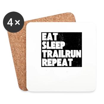 Trail Running Trail Run Traillauf Laufsport - Dessous de verre (lot de 4) - blanc - Devant
