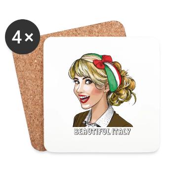 WOMAN ITALY BEAUTIFUL ITALY - Coasters (set of 4) - white - Front