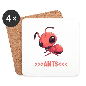 Ant ants ant - Coasters (set of 4) - white - Front
