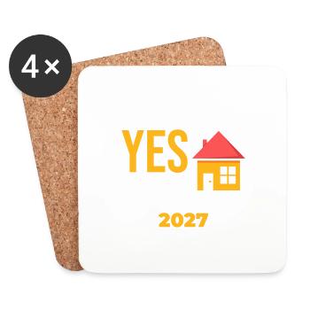 We Said Yes To The Address 2027 - Untersetzer (4er-Set) - Weiß - Vorne