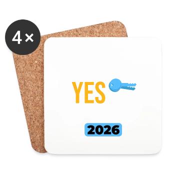 J’ai dit oui à l’adresse 2026 - Dessous de verre (lot de 4) - blanc - Devant