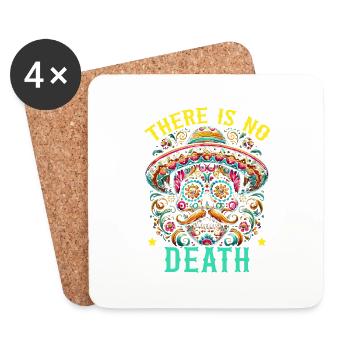 Dia De Los Muertos Mexique Crâne en Sucre Mexicain - Dessous de verre (lot de 4) - blanc - Devant