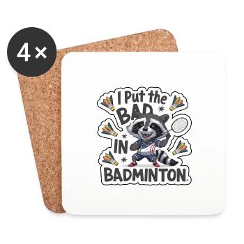 J’ai mis le mal dans le badminton 4 - Dessous de verre (lot de 4) - blanc - Devant