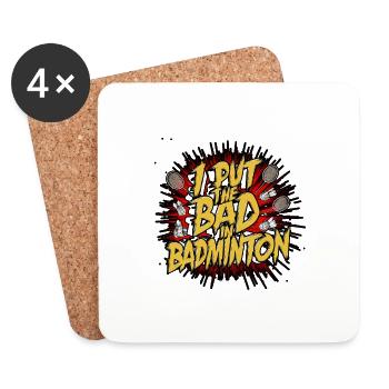 J’ai mis le mauvais au badminton 5 - Dessous de verre (lot de 4) - blanc - Devant