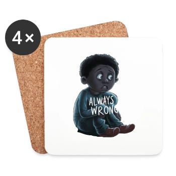 YOUR WORST FEARS, ALWAYS WRONG - Coasters (set of 4) - white - Front