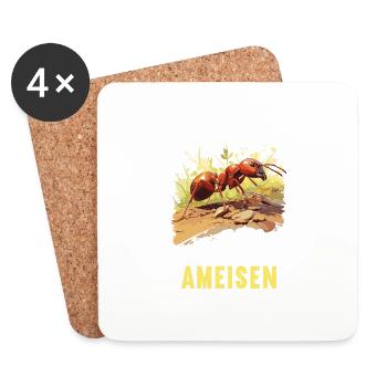 Ant Ameisen Ameise - Untersetzer (4er-Set) - Weiß - Vorne