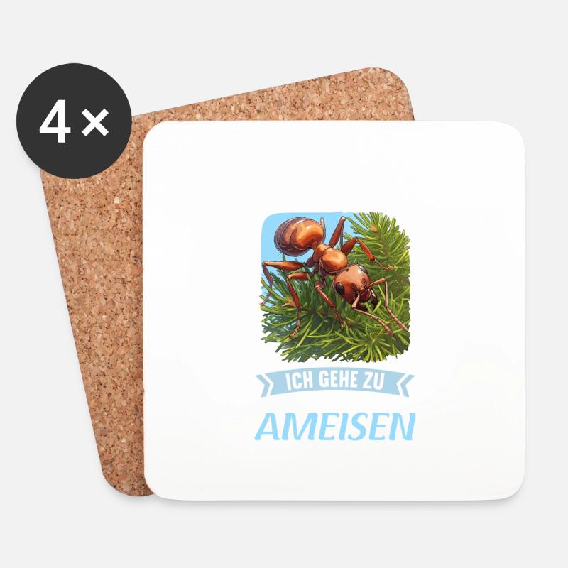 Ant Ameisen Ameise - Untersetzer (4er-Set) - Weiß