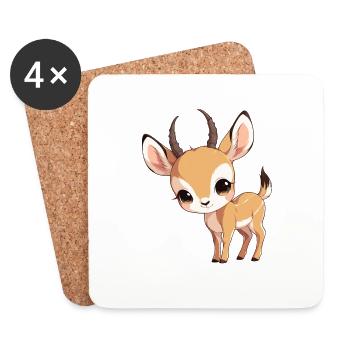 Antelope Antilopen Antilope - Coasters (set of 4) - white - Front