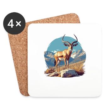 Antelope Antilopen Antilope - Untersetzer (4er-Set) - Weiß - Vorne