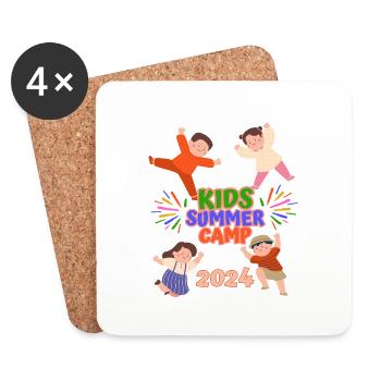 Sommercamp für Kinder - Untersetzer (4er-Set) - Weiß - Vorne