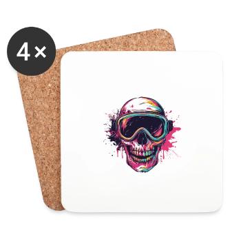 Ski Skull Masque de ski Skull - Dessous de verre (lot de 4) - blanc - Devant