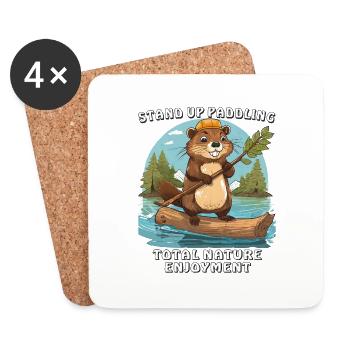 STAND UP PADDLING TOTAL NATURE ENJOYMENT - Untersetzer (4er-Set) - Weiß - Vorne