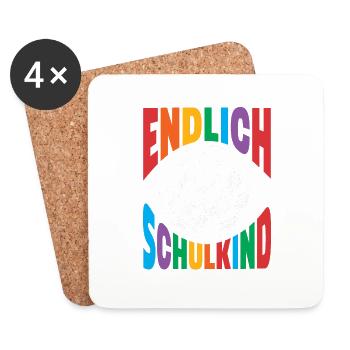 School 1. Grade - Untersetzer (4er-Set) - Weiß - Vorne