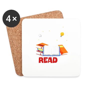 Freadom Anti Ban Book Book Lover Reading Freedom - Untersetzer (4er-Set) - Weiß - Vorne