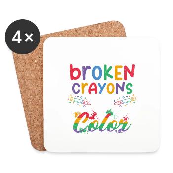 Broken Crayons Still Color Mental Health Awareness - Untersetzer (4er-Set) - Weiß - Vorne