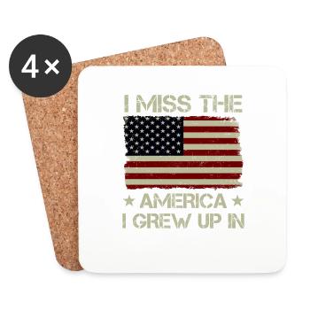 Vintage I Miss The America I Grow Up In American - Untersetzer (4er-Set) - Weiß - Vorne