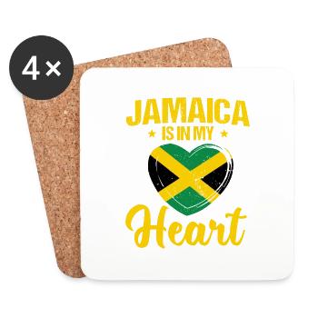 Jamaica Is In My Heart Proud Jamaican Jamaica Flag - Untersetzer (4er-Set) - Weiß - Vorne