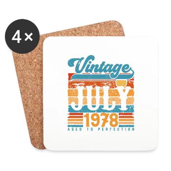 July 1978, July 1978 Birthday Gift. - Coasters (set of 4) - white - Front