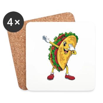 Dabbing Taco Cinco De Mayo Taco Dab Dance Gifts - Coasters (set of 4) - white - Front