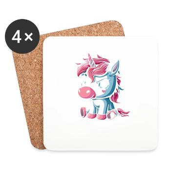Non! Juste non, licorne - Dessous de verre (lot de 4) - blanc - Devant