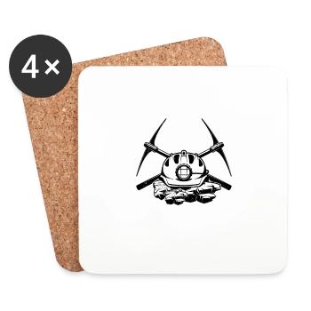 And On The 8th Day Good Created Coal Miner Pickaxe - Coasters (set of 4) - white - Front