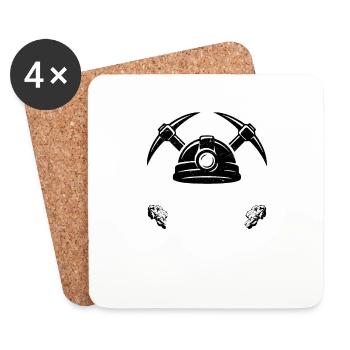 Ask Me About Coal Mining Pickaxe Miner - Coasters (set of 4) - white - Front