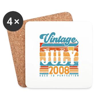 July 2008, July 2008 Birthday Gift. - Coasters (set of 4) - white - Front
