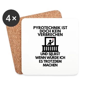 Pyrotechnik ist doch kein verbrechen lustiges Meme - Untersetzer (4er-Set) - Weiß - Vorne