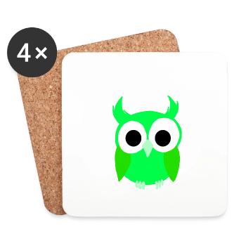 Party Owl Night Long Birds Of Prey Lover Cool Pun - Coasters (set of 4) - white - Front