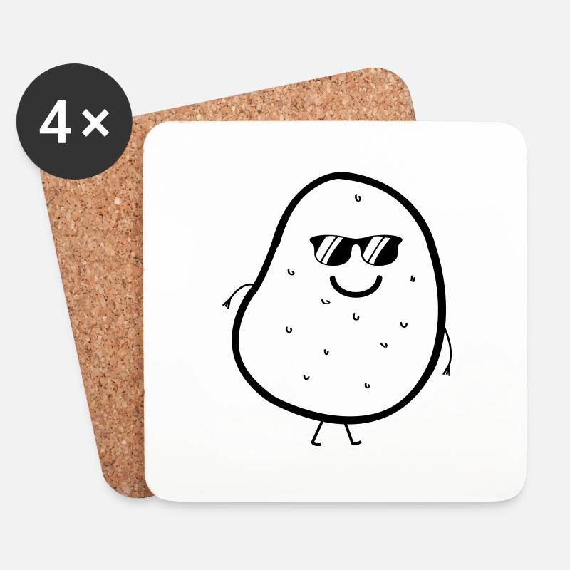 coole kartoffel - Untersetzer (4er-Set) - Weiß
